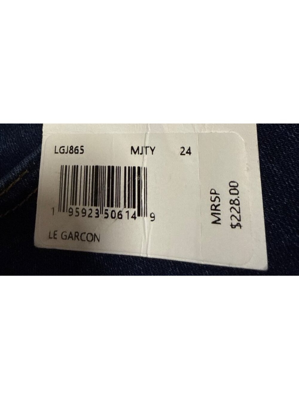 FRAME Denim Le Garcon Majesty Straight Jean Mid-rise Women Size 24 New with Tag - Picture 2 of 4